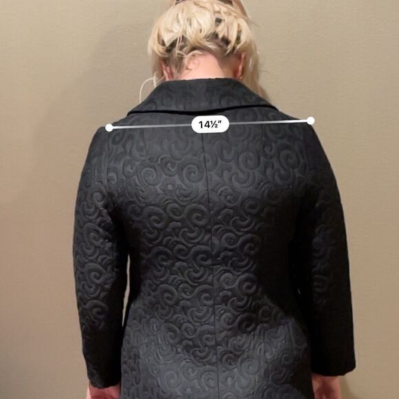 Vintage 1960’s Deadstock Black Matelasse Long Maxi Dress Coat Rhinestone Button - Picture 9 of 10